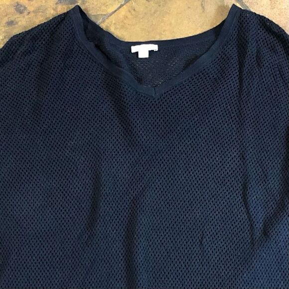 Gap Women’s Classic Mesh Navy Long Sleeve V-neck Pullover Size Large - Picture 12 of 12